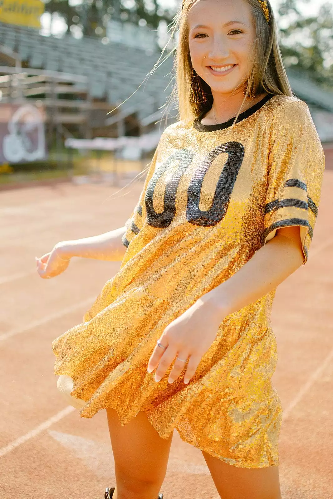 Gold & Black Jersey Sequin Dress