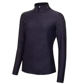 Green Lamb Giovanna Jaquard Zip Neck Ladies Golf Base Layer Navy