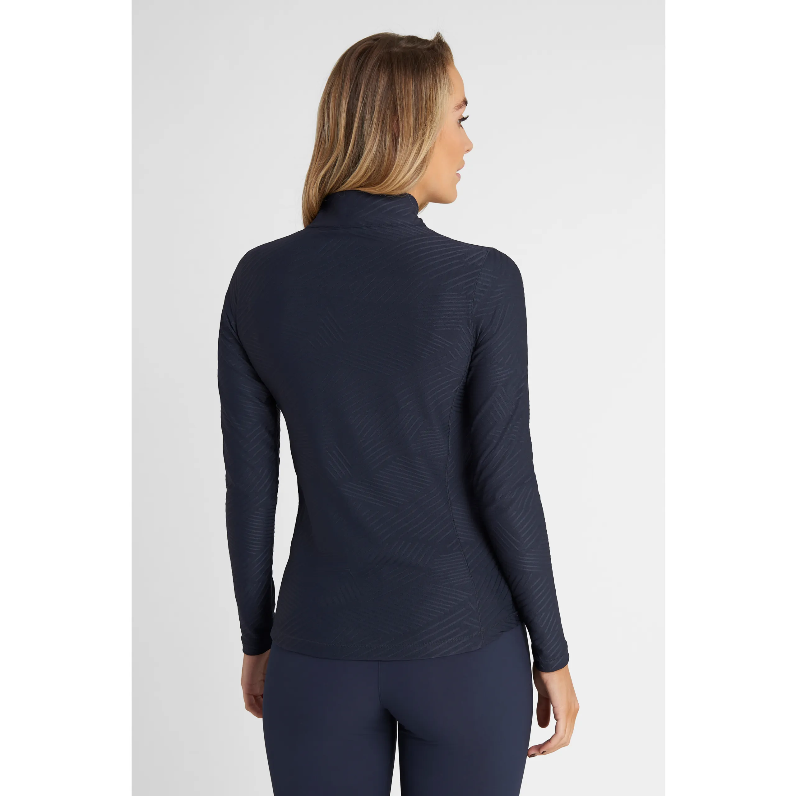 Green Lamb Giovanna Jaquard Zip Neck Ladies Golf Base Layer Navy