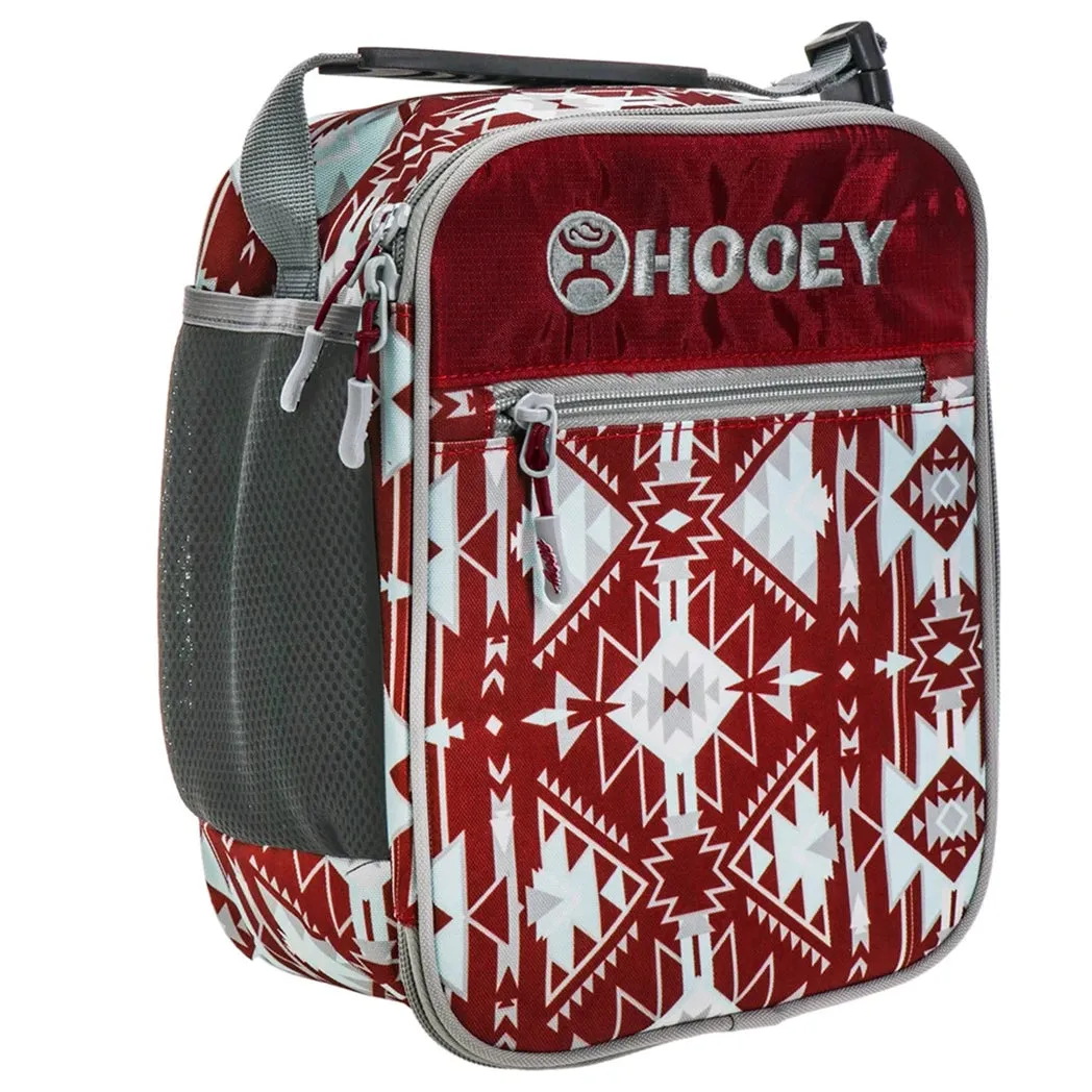 Hooey Burgundy and Grey Aztec Lunch Box