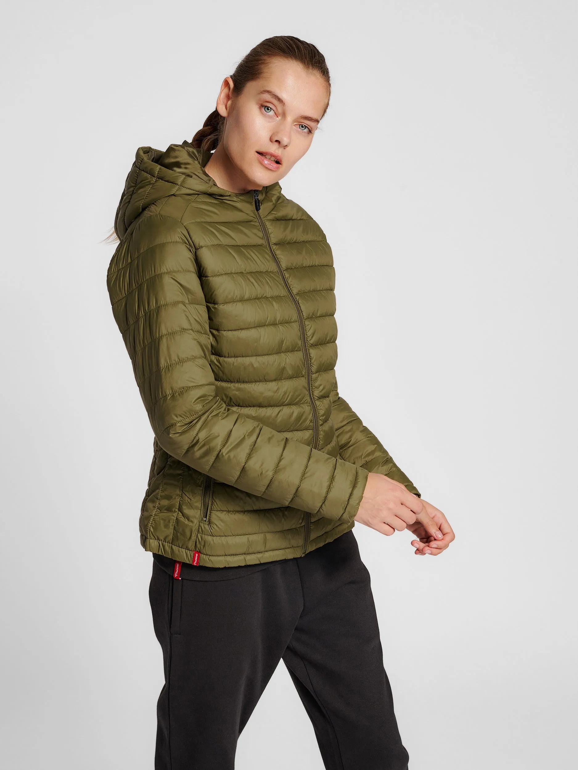 Hummel Women's Red Quilted Hood Jacket