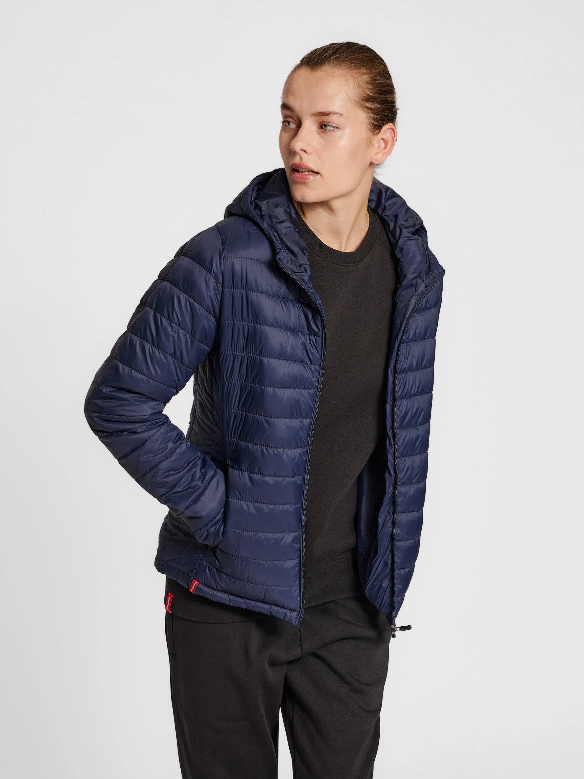 Hummel Women's Red Quilted Hood Jacket