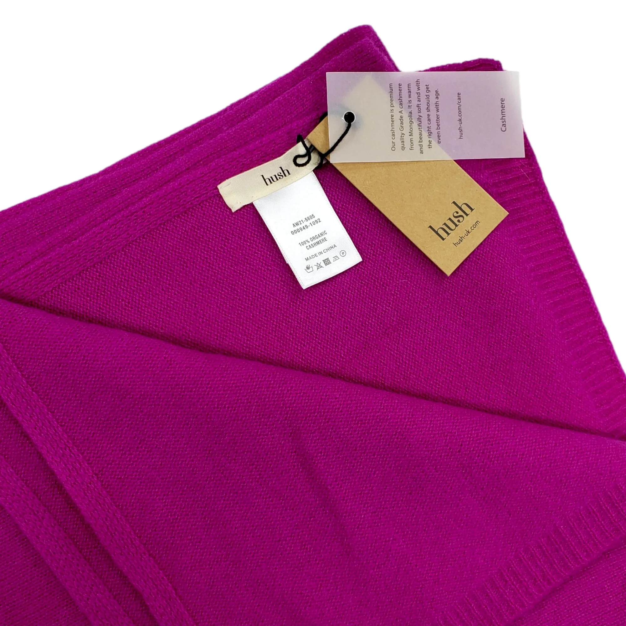 Hush Cerise Pink Cashmere Shawl