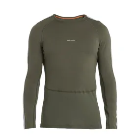 icebreaker Merino Base Layer Men's 200 Zoneknit Long Sleeve Crewe Thermal Top - Loden Lazurite