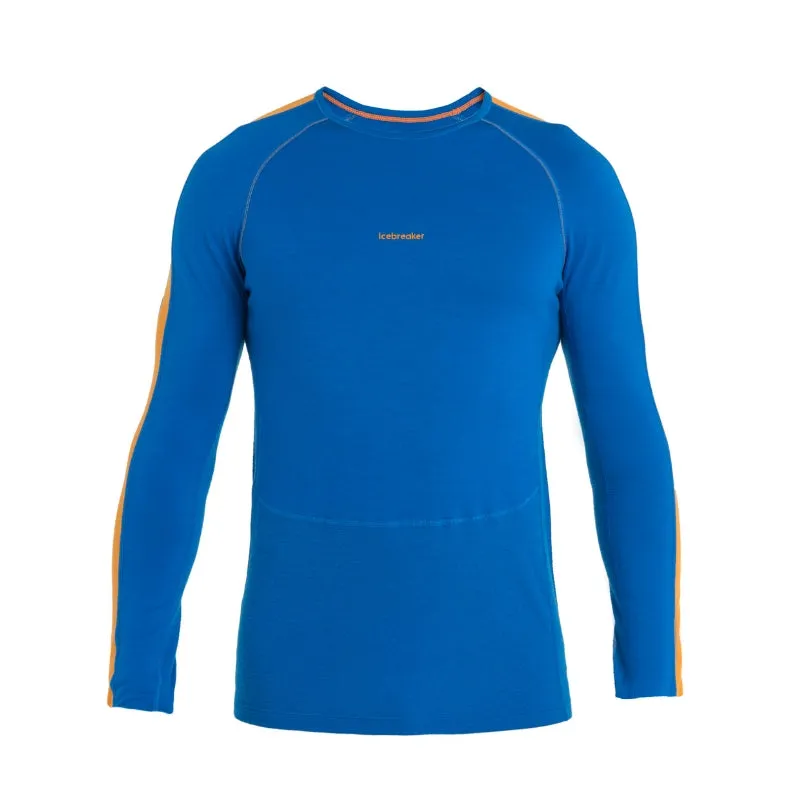 icebreaker Merino Base Layer Men's 200 Zoneknit Long Sleeve Crewe Thermal Top - Loden Lazurite