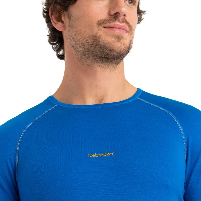 icebreaker Merino Base Layer Men's 200 Zoneknit Long Sleeve Crewe Thermal Top - Loden Lazurite