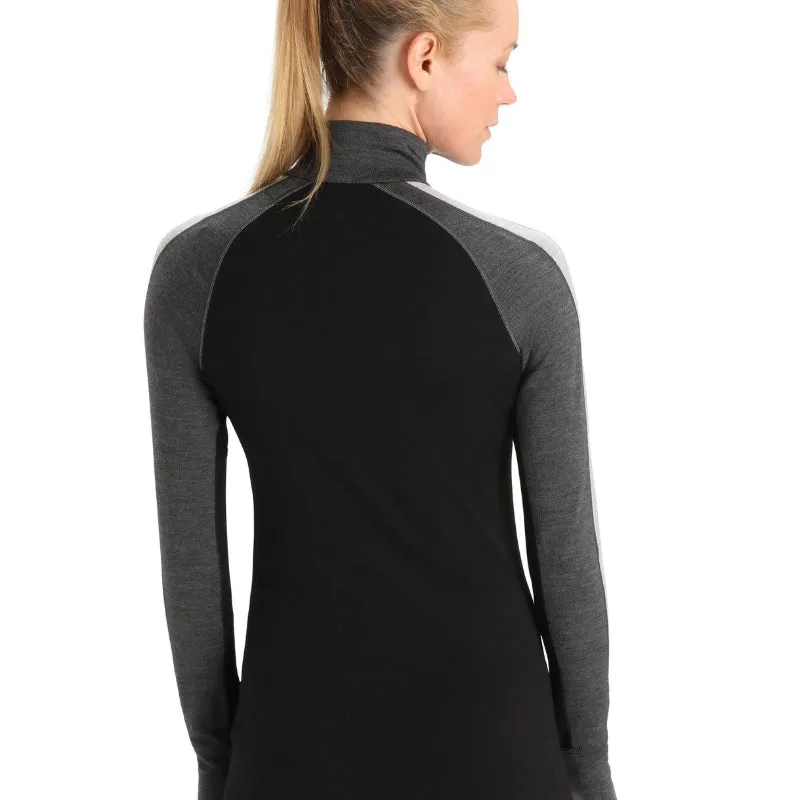 icebreaker Merino Base Layer Women's 260 Zoneknit Long Sleeve Half Zip Thermal Top - Jet Heather