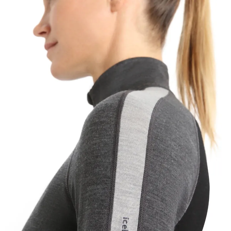 icebreaker Merino Base Layer Women's 260 Zoneknit Long Sleeve Half Zip Thermal Top - Jet Heather