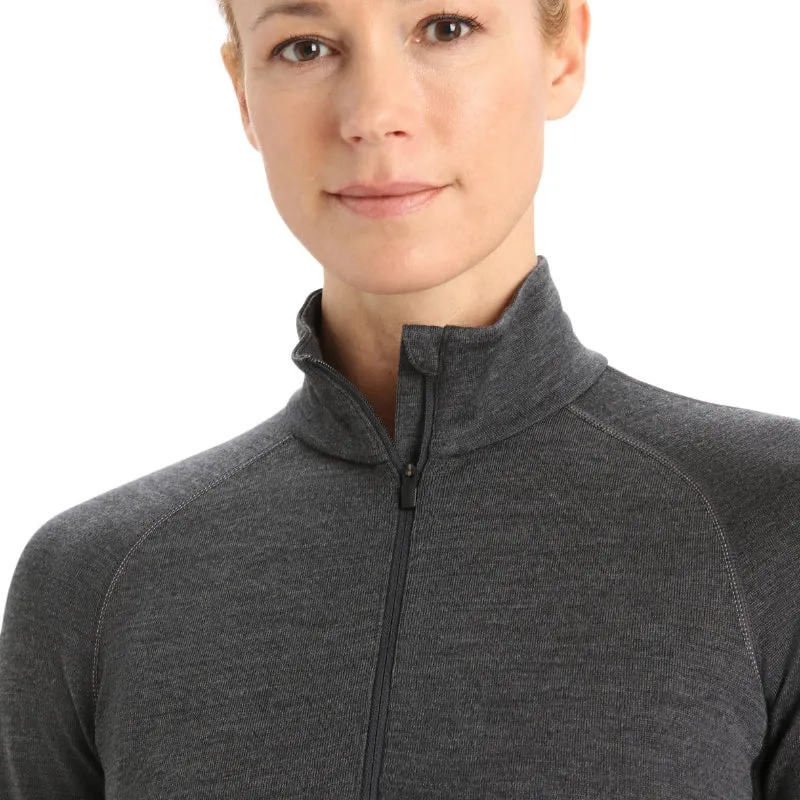 icebreaker Merino Base Layer Women's 260 Zoneknit Long Sleeve Half Zip Thermal Top - Jet Heather