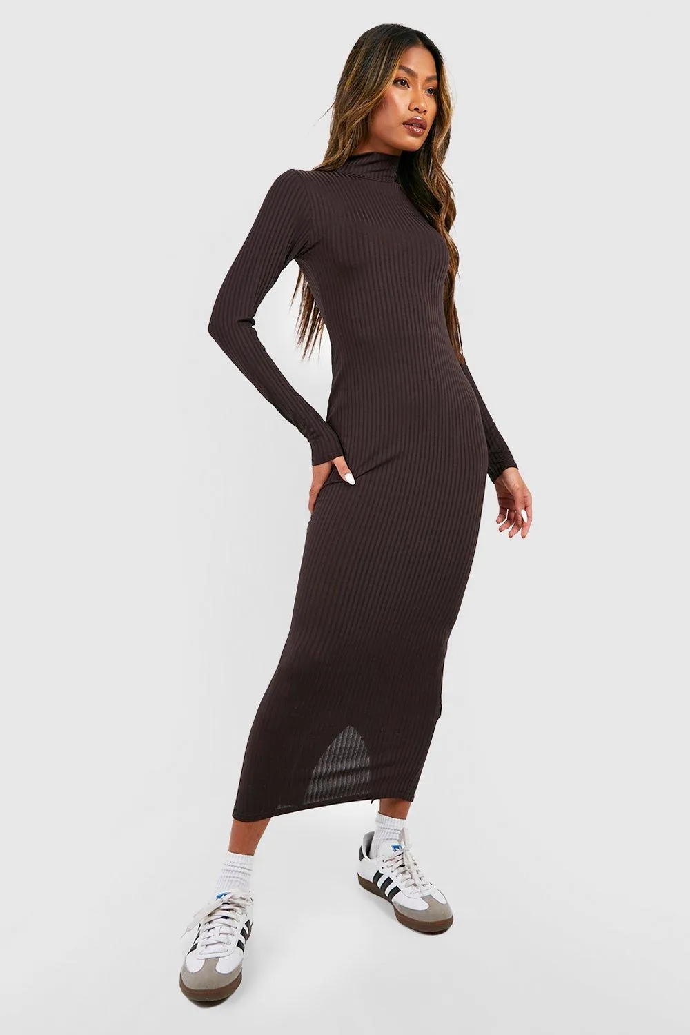 Jumbo Rib Turtleneck Midi Dress