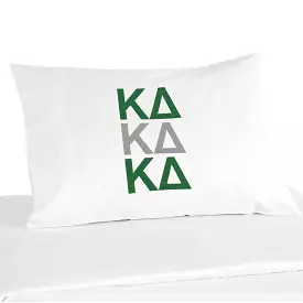 Kappa Delta Sorority Letters in Sorority Colors Pillowcase