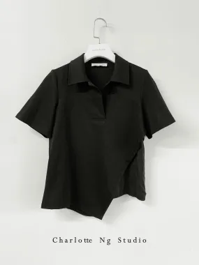 Layers Cut Polo Black