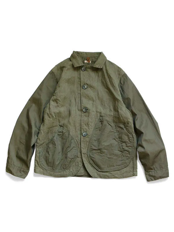 Linen Chino Cloth x Gabardine RINGOMAN Coverall - Khaki