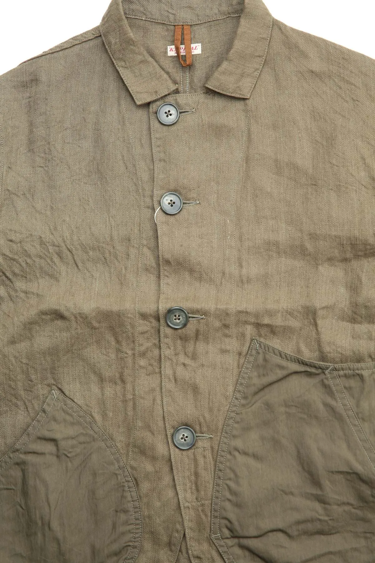 Linen Chino Cloth x Gabardine RINGOMAN Coverall - Khaki