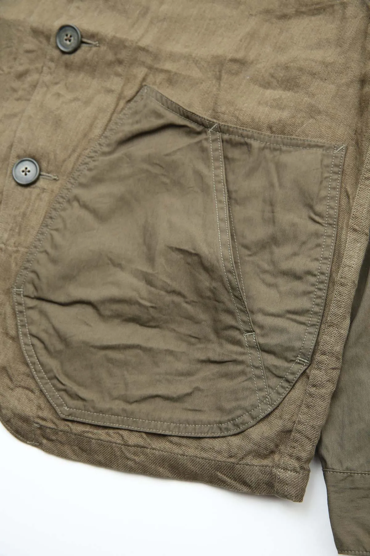 Linen Chino Cloth x Gabardine RINGOMAN Coverall - Khaki