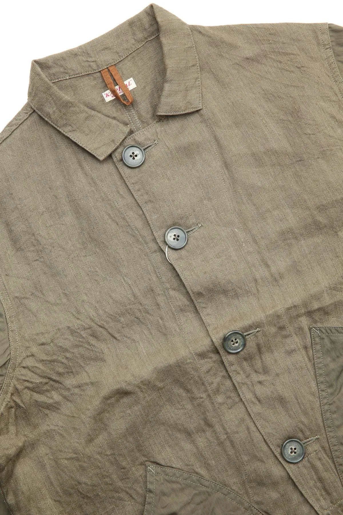 Linen Chino Cloth x Gabardine RINGOMAN Coverall - Khaki