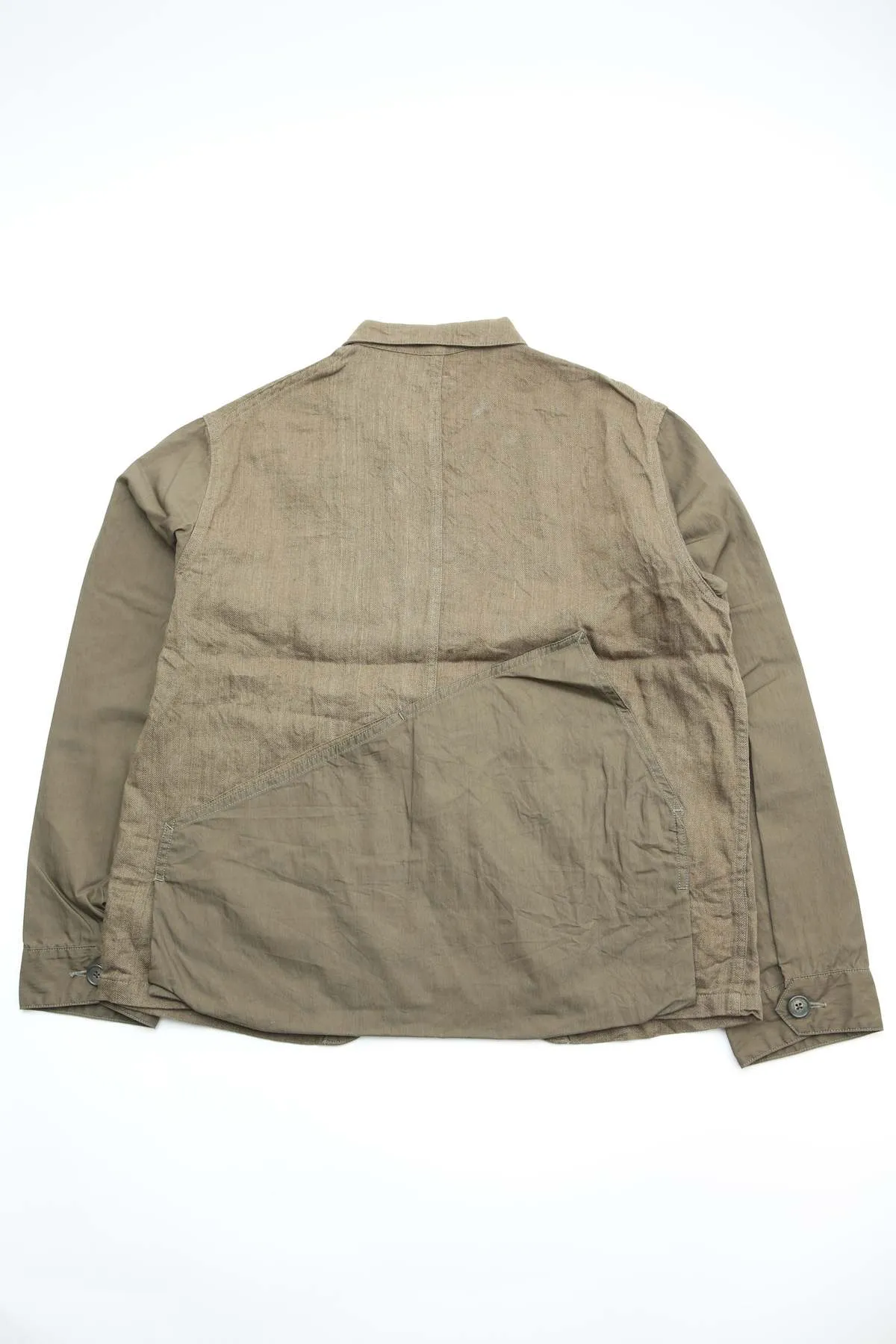 Linen Chino Cloth x Gabardine RINGOMAN Coverall - Khaki