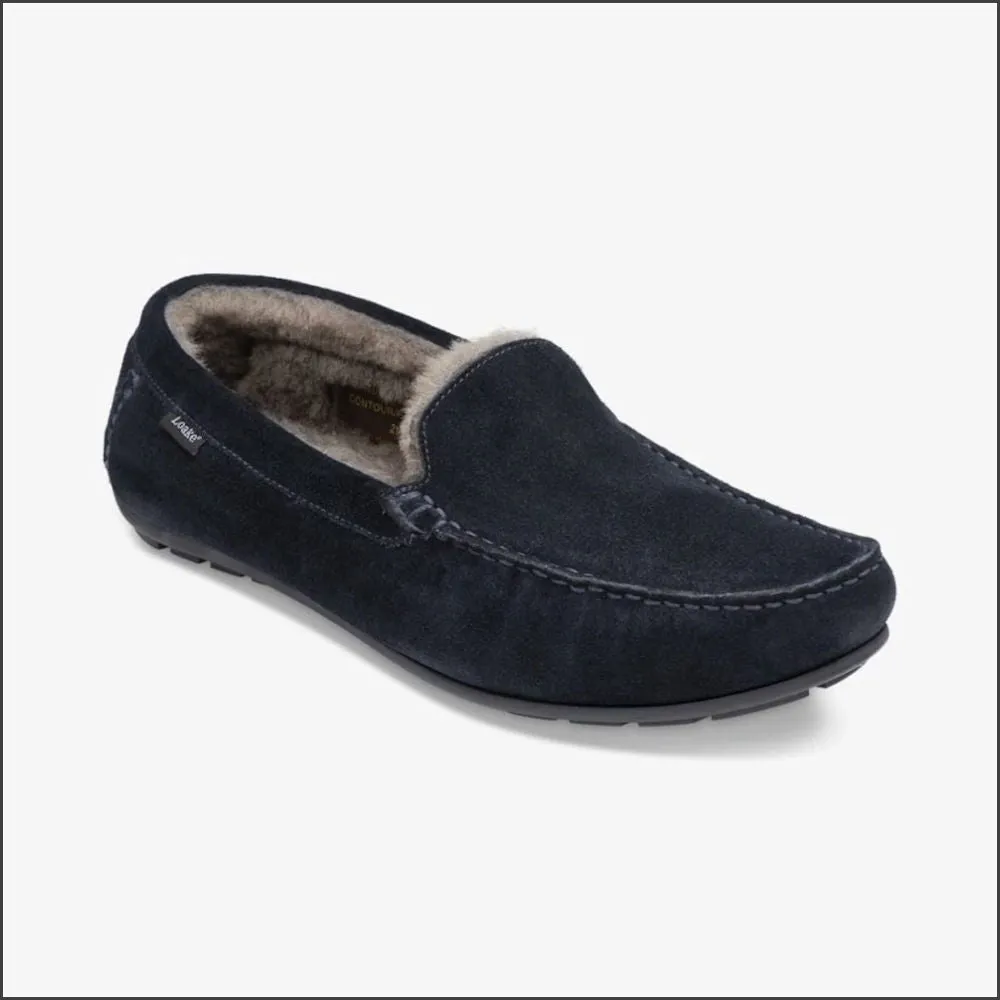 Loake Guards Navy Suede Slippers*