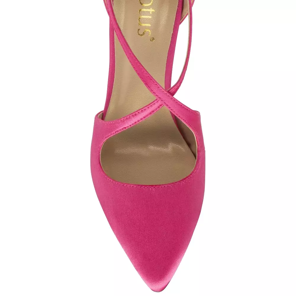 LOTUS Pink Satin Heeled Shoe