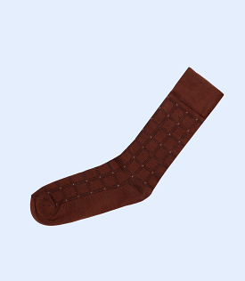 MA0568-BROWN-Mid-calf Socks For Men