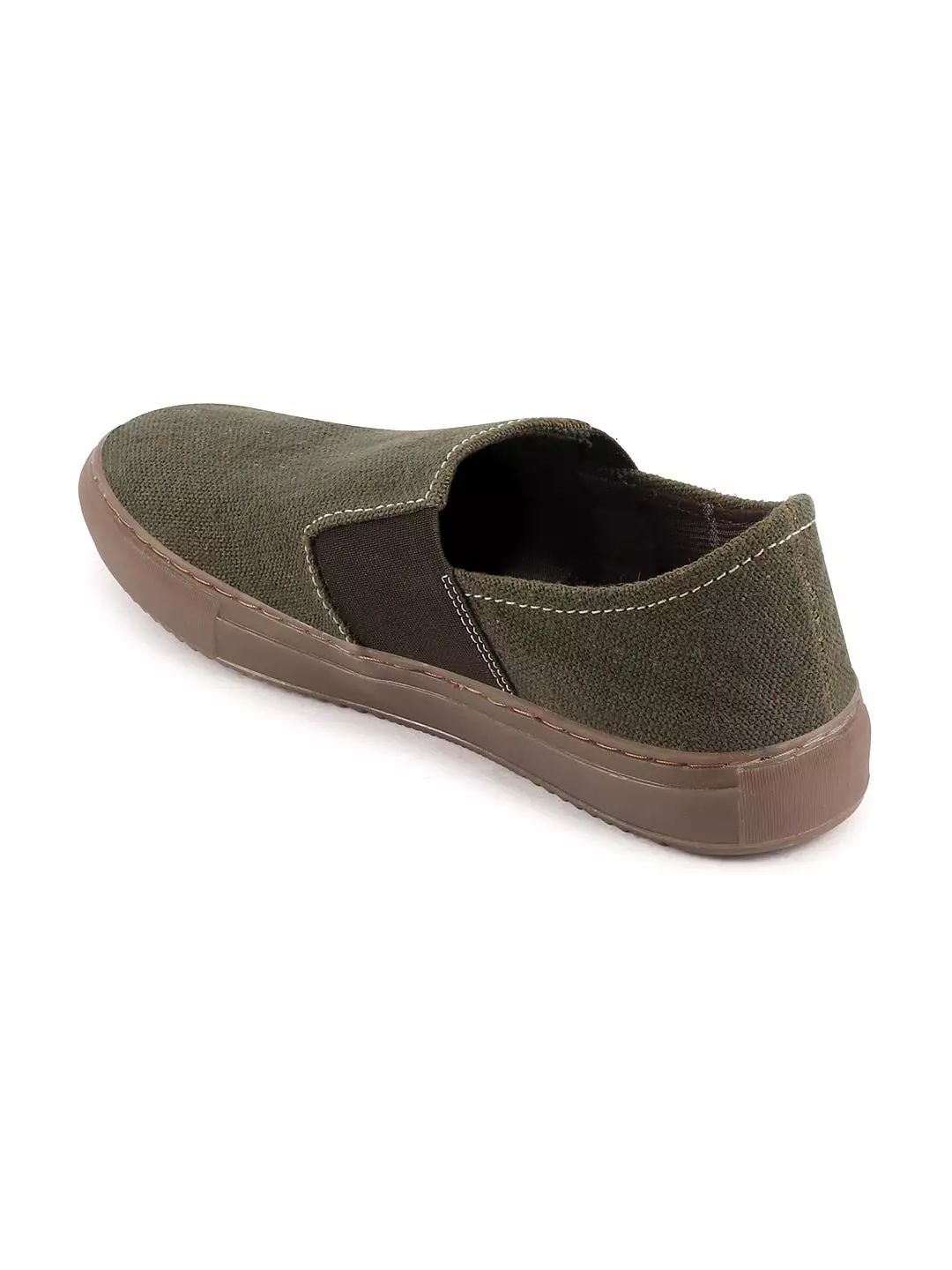 Men Olive Colorblocked Classic Jute/Fabric Slip On Canvas Sneaker Slip On Casual Shoes