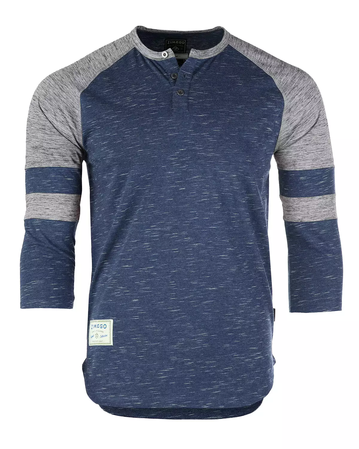 Men's 3/4 Sleeve Baseball Raglan Henley Athletic T-Shirt