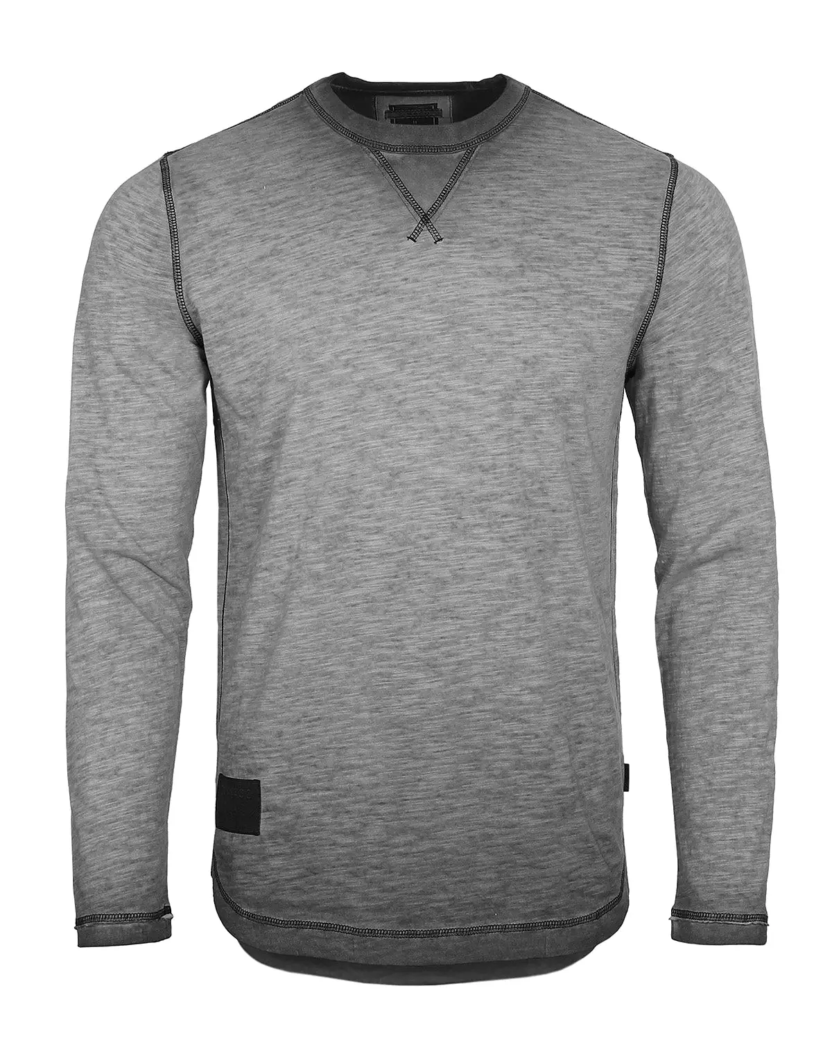 Men's Long Sleeve Crew Neck Vintage Wash T-Shirt