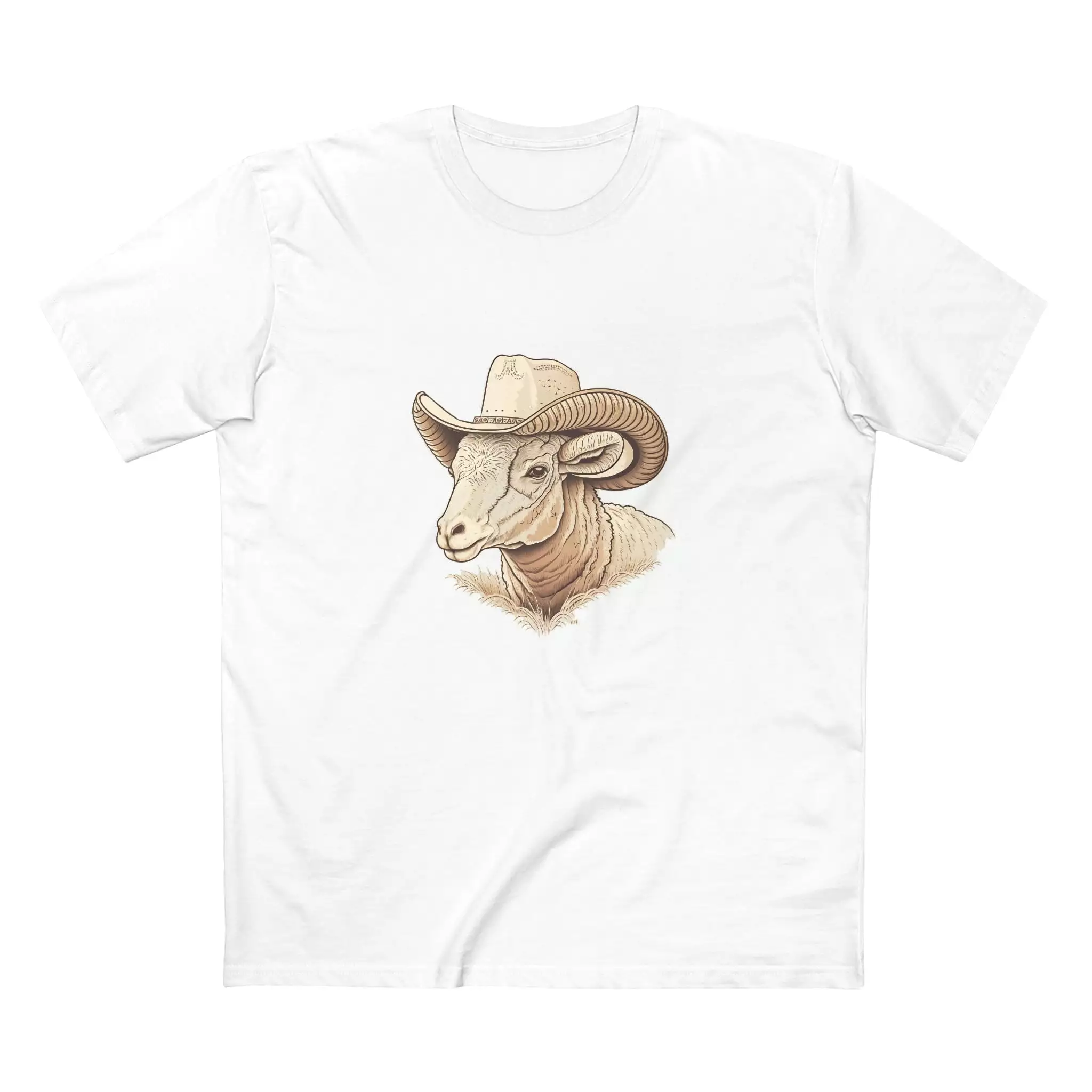 Men's ram cowboy crew neck t-shirt