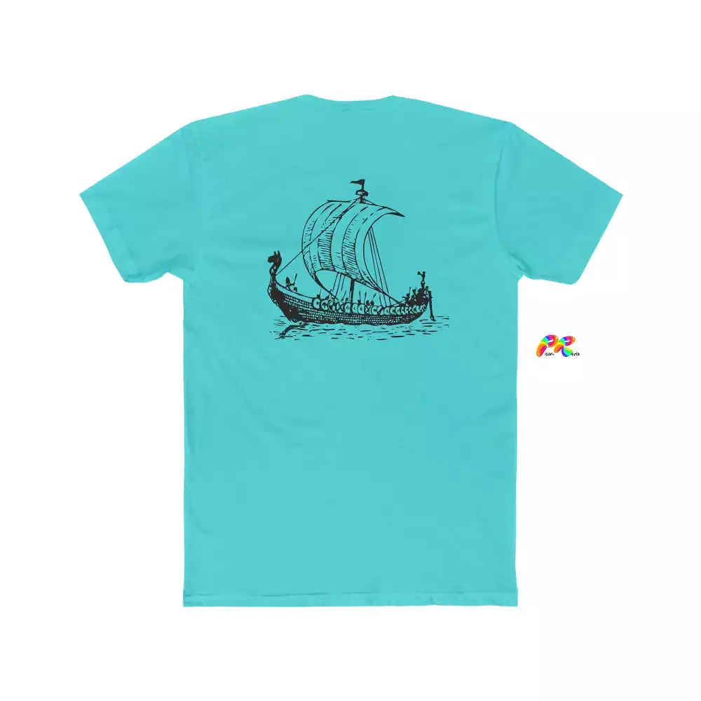 Men's Viking Ship Cotton Crew T-Shirt