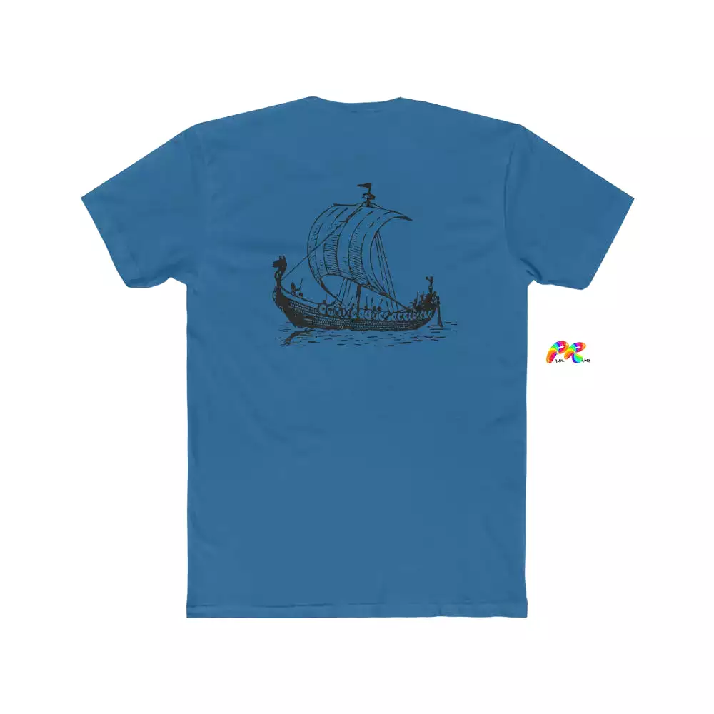 Men's Viking Ship Cotton Crew T-Shirt