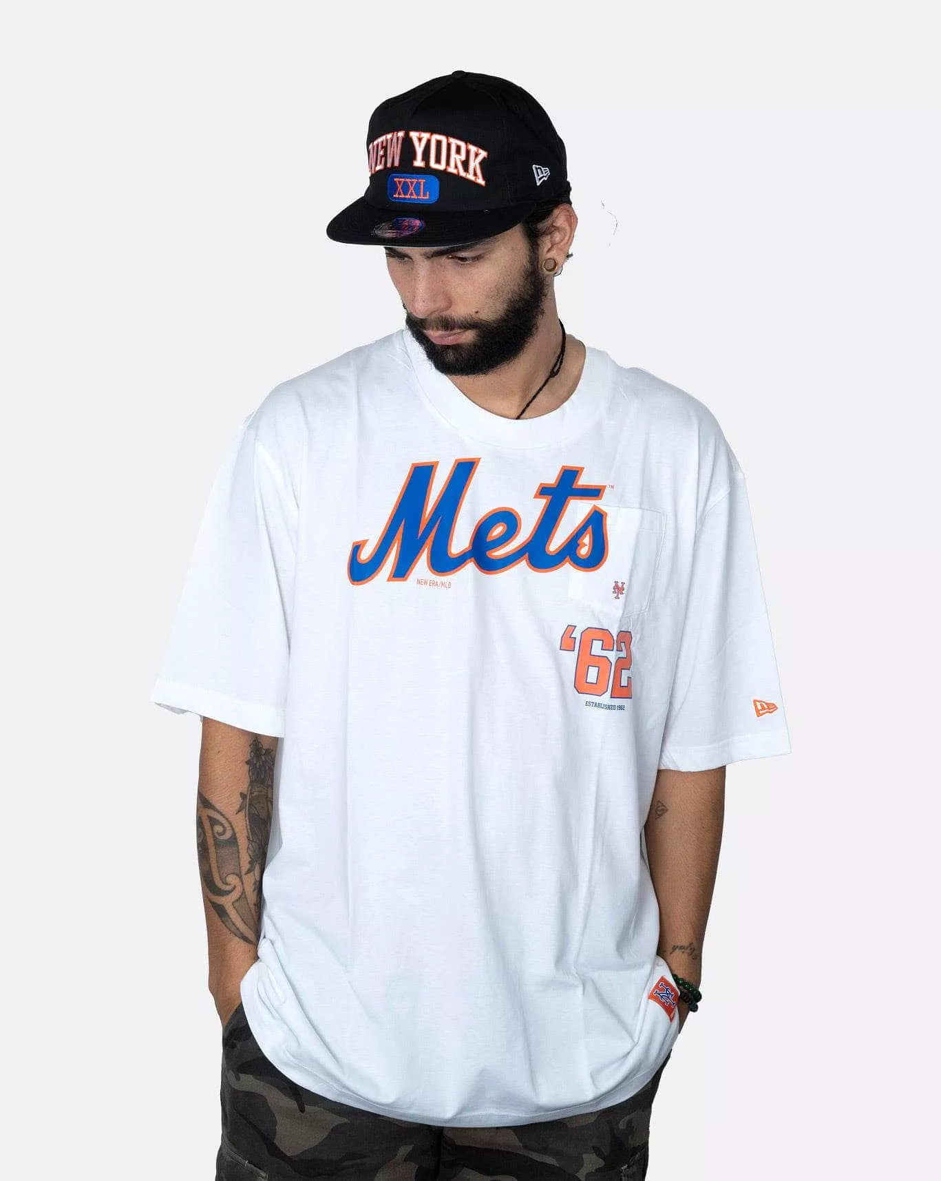 New Era NY Mets Oversized Pocket Tee