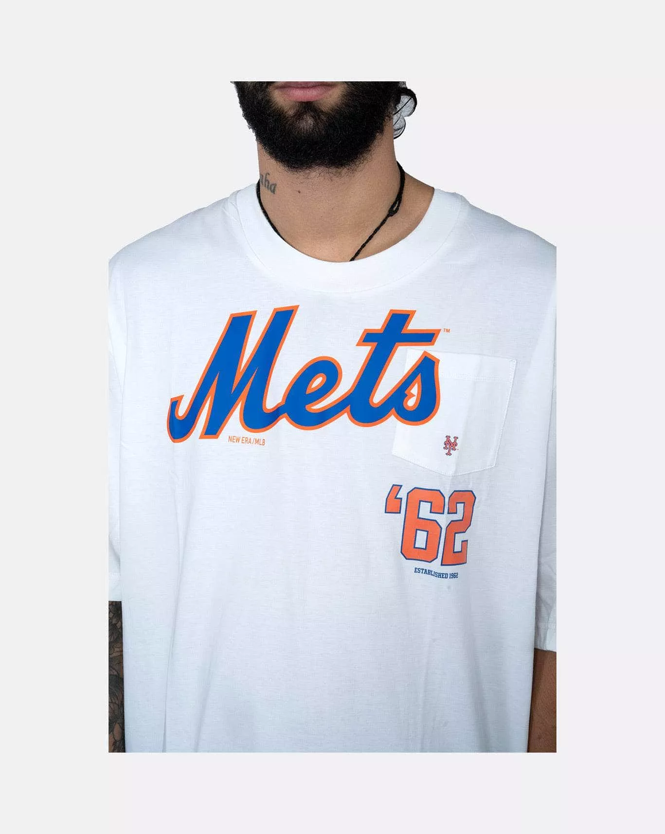 New Era NY Mets Oversized Pocket Tee