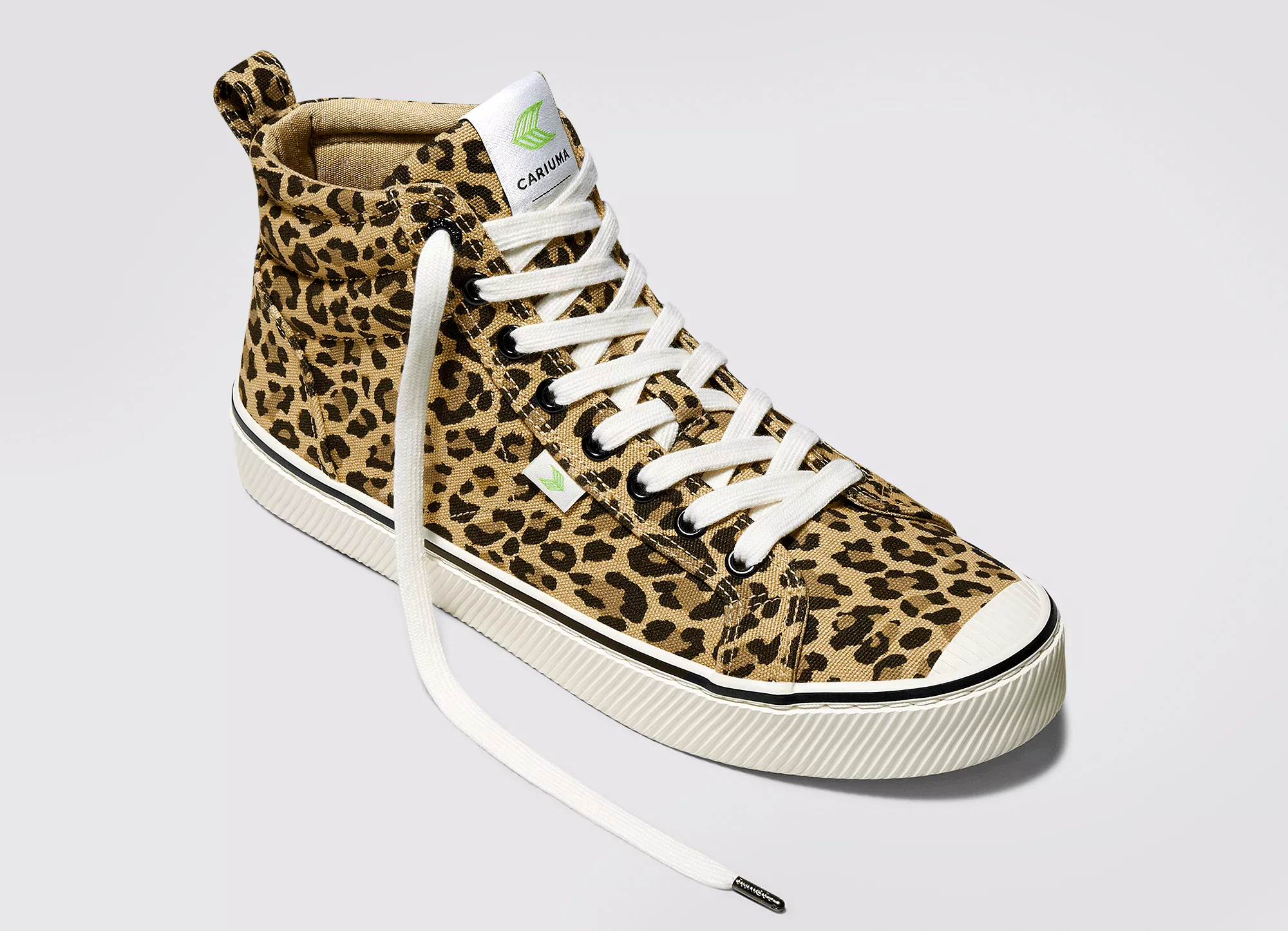 OCA High Stripe Leopard Print Canvas Sneaker Men