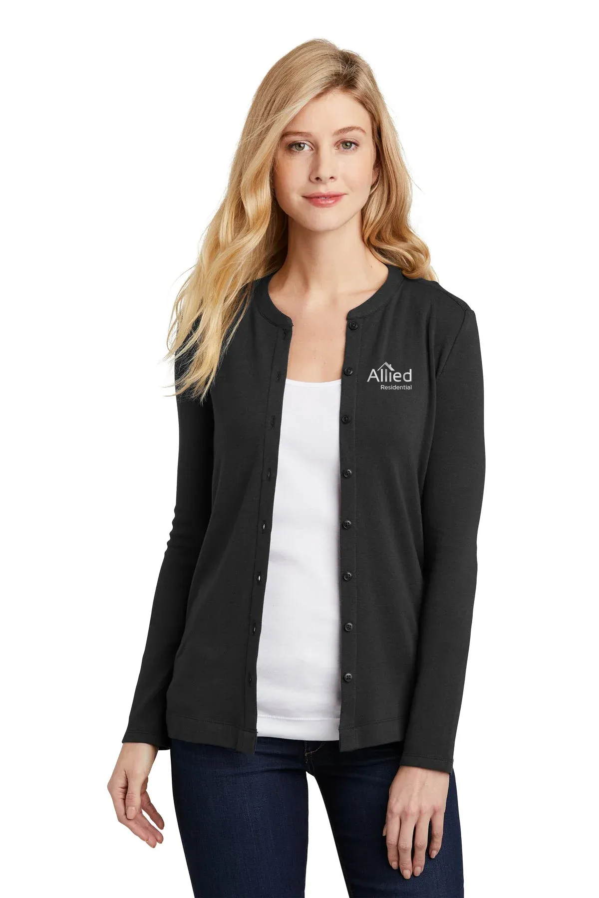 Port Authority Ladies Stretch Cardigan, Black [Allied Residential]