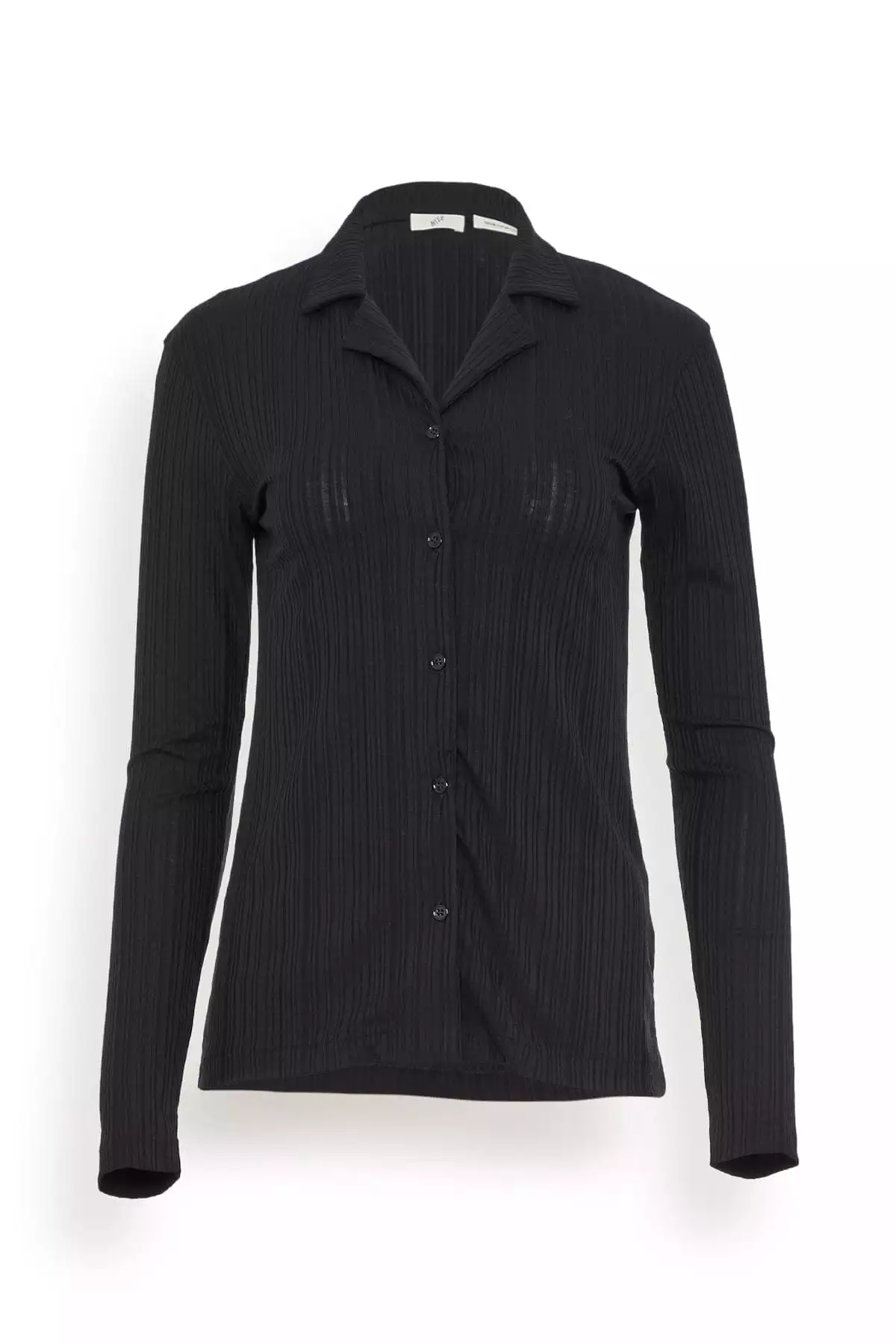 Rib Jersey Shirt in Black