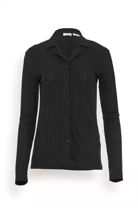 Rib Jersey Shirt in Black