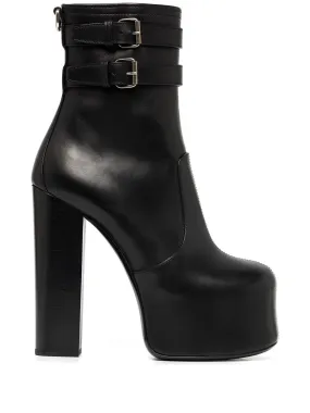 SAINT LAURENT Black Cherry Booties for Women - SS22 Collection