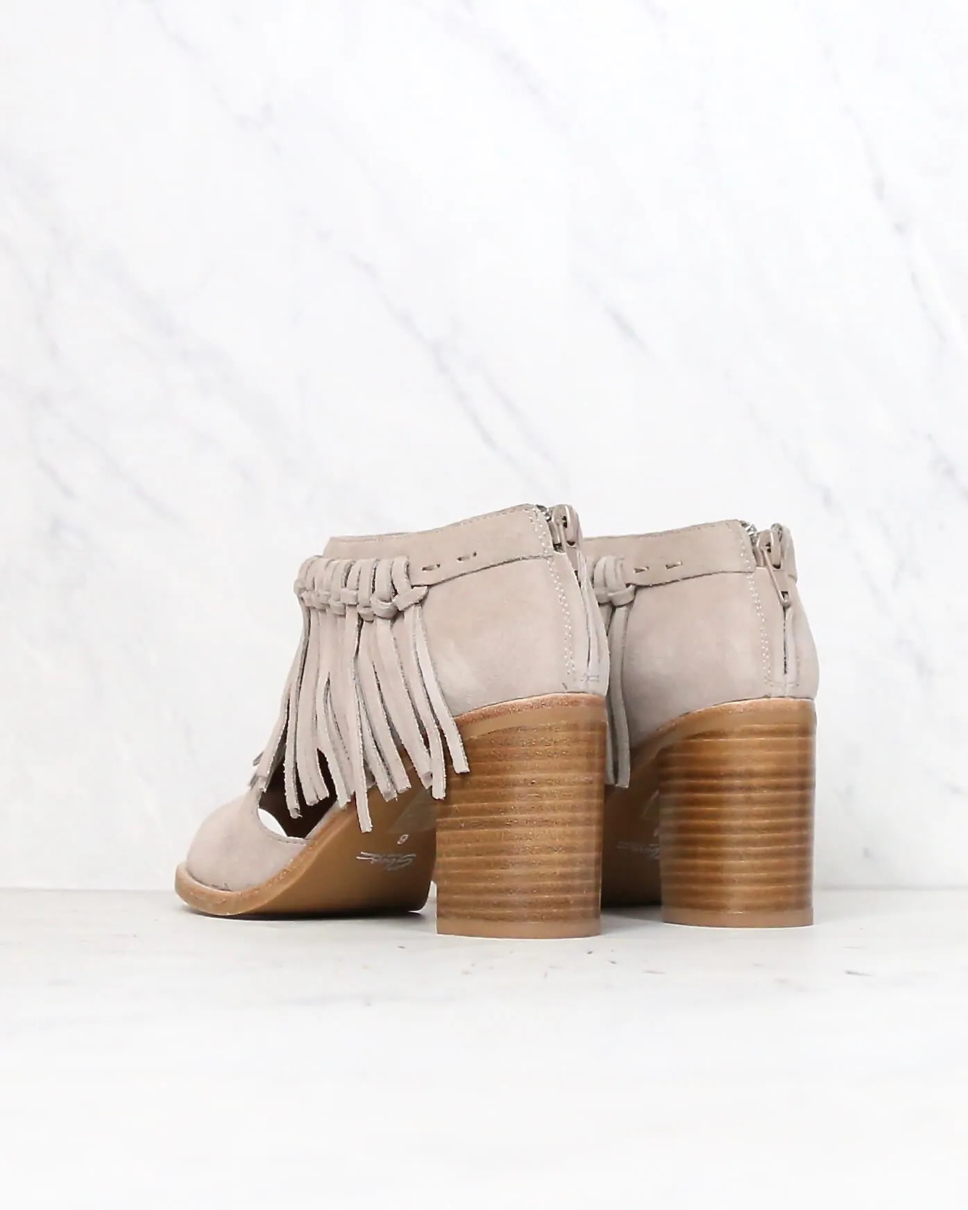 Sbicca - Hickory Suede Leather Fringe Ankle Booties in Beige