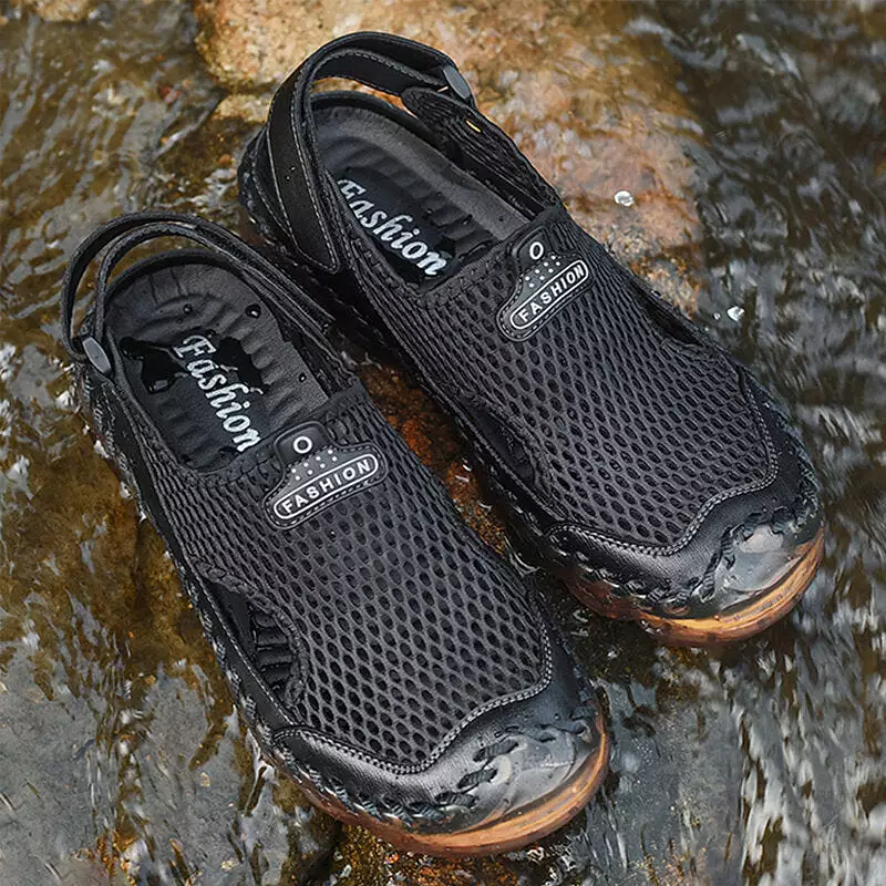 Sports Sandals Non-Slip Breathable Mesh Fishing Shoes Summer Outdoor Casual Shoes Outdoor Hiking Climbing Sports Non-slip Men Sa