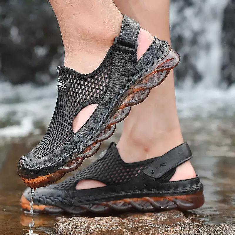 Sports Sandals Non-Slip Breathable Mesh Fishing Shoes Summer Outdoor Casual Shoes Outdoor Hiking Climbing Sports Non-slip Men Sa