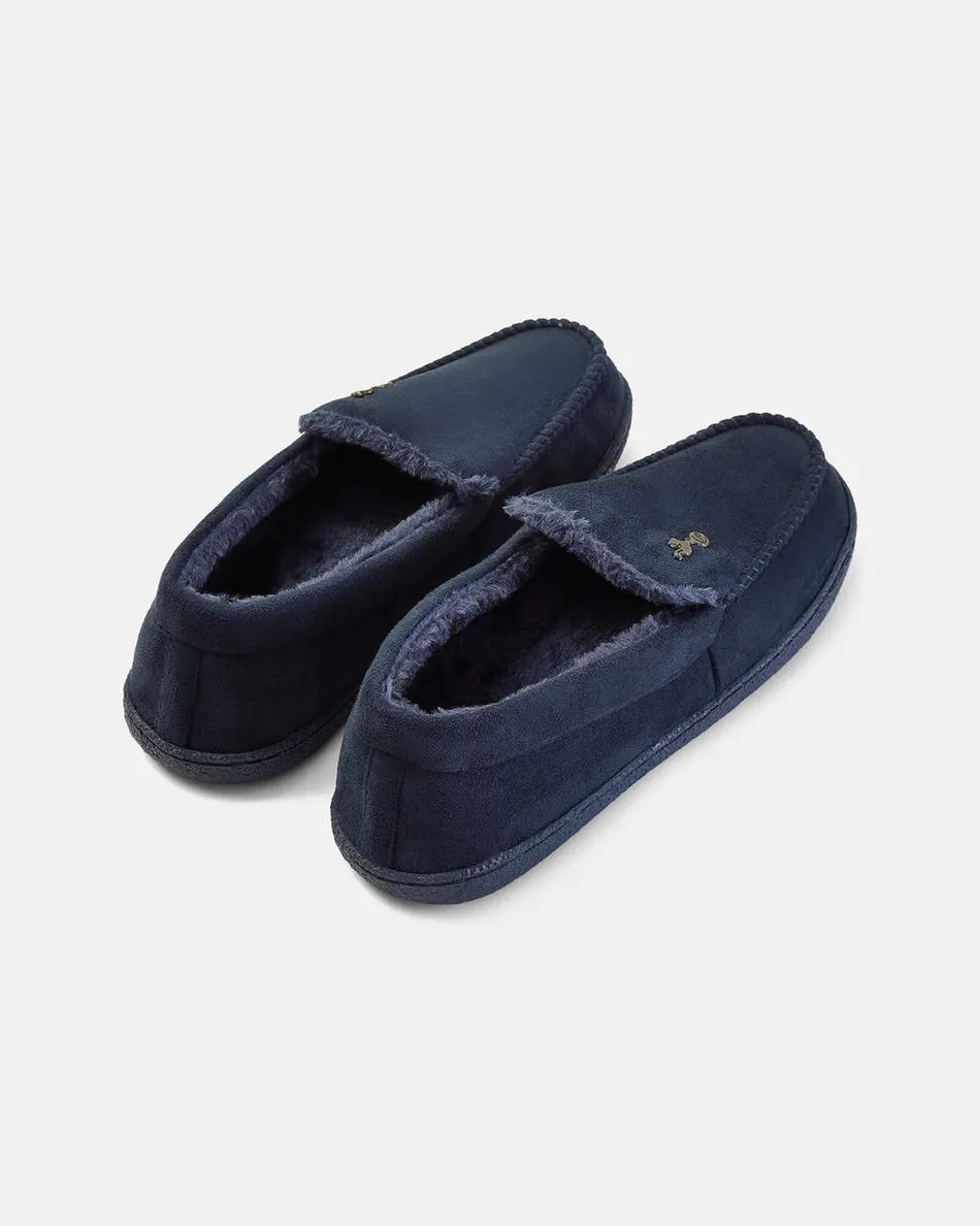 Spurs Mens Navy Moccasin Slippers