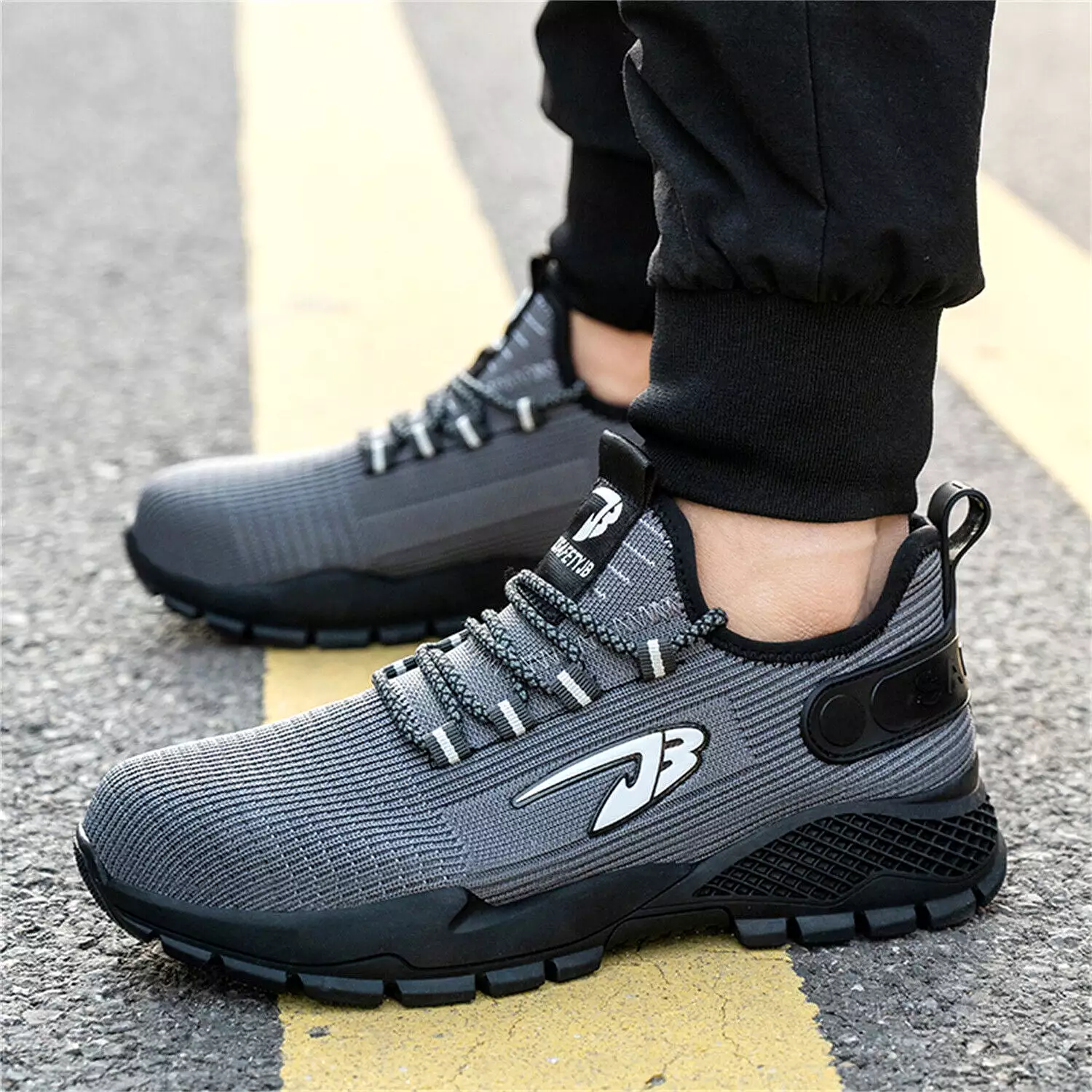 Steel Toe Shoe for Men Women Air Cushion Sneaker Slip Safety Indestructible Shoes