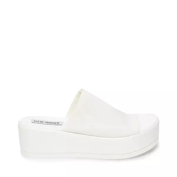 Steve Madden Women's Slinky30 Platform Sandals (White)