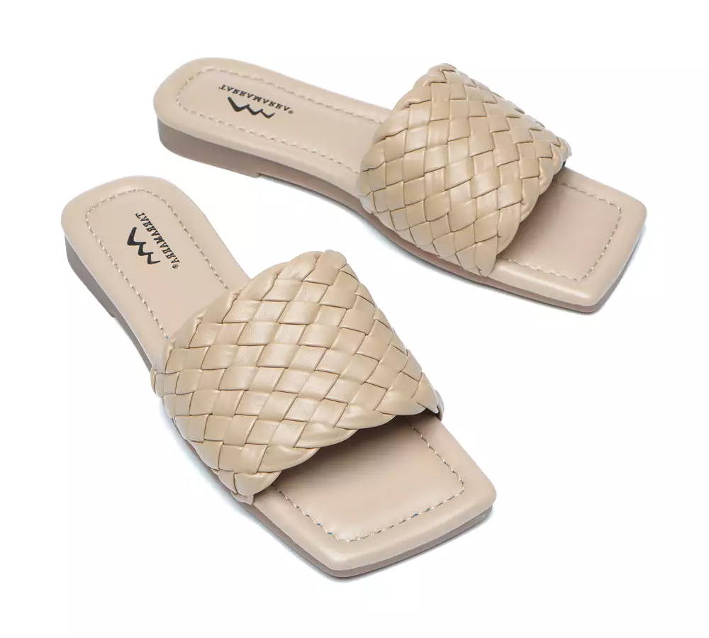 TARRAMARRA Open Square Toe Woven Flat Sandals Women Taunia