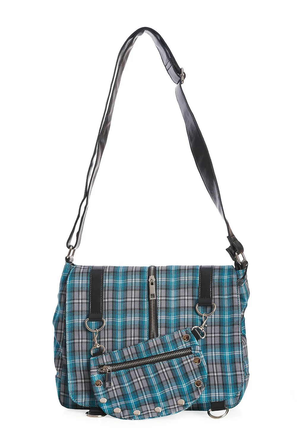 Tartan Messenger Bag (Blue)