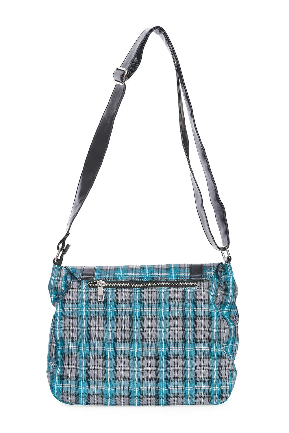 Tartan Messenger Bag (Blue)