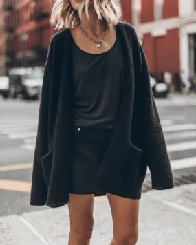 The Black Oversized Knitted Cardigan