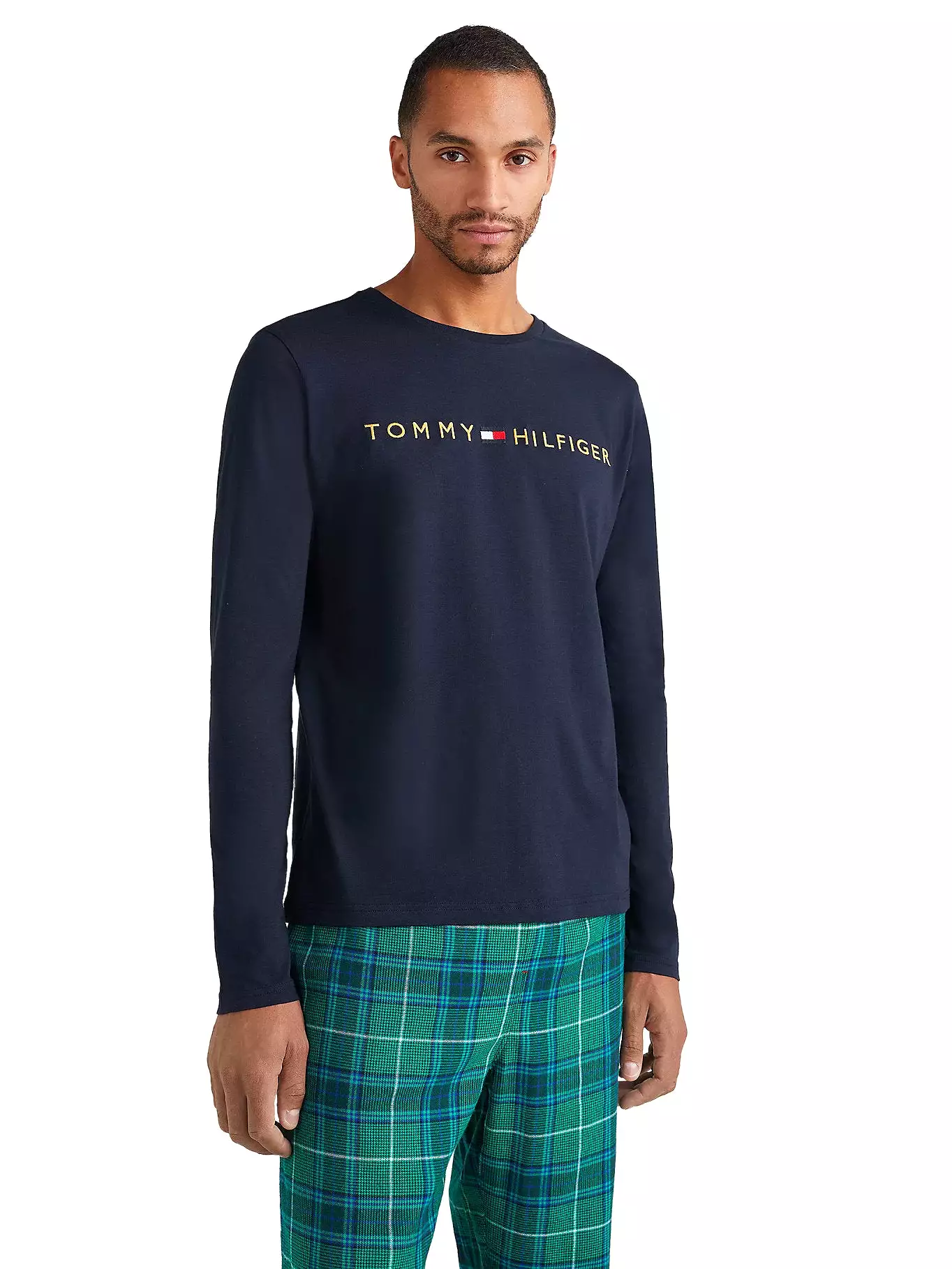 Tommy Hilfiger 'Gold Logo' Long Sleeve Lounge T-Shirt