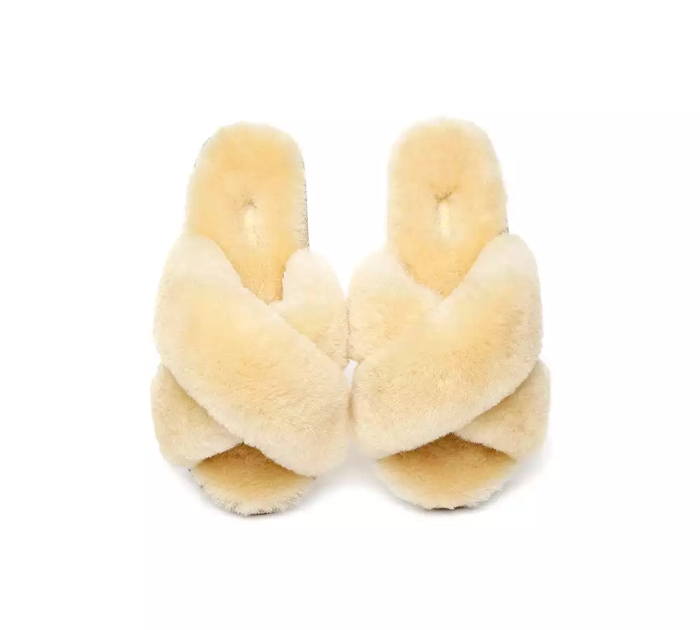 UGG Australian Shepherd Cross Fluffy Slides Linty