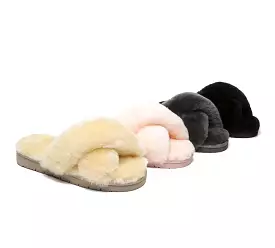 UGG Australian Shepherd Leanna Scuff Women Fluff Cross Slides